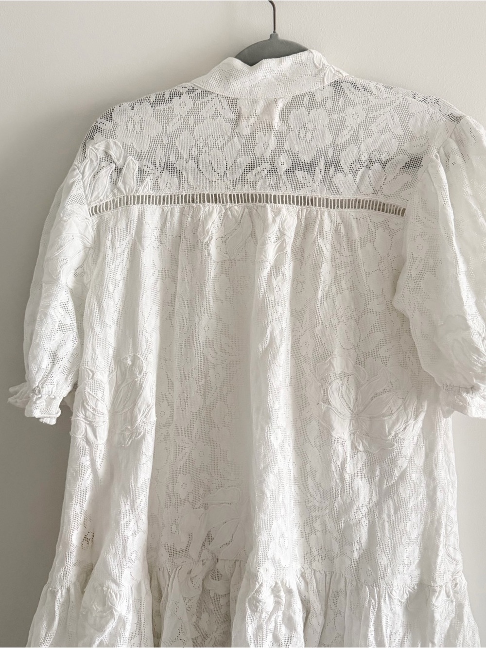 Anthropologie Porridge Embroidered Lace Babydoll Dress White Flowy Feminine - Picture 8 of 13